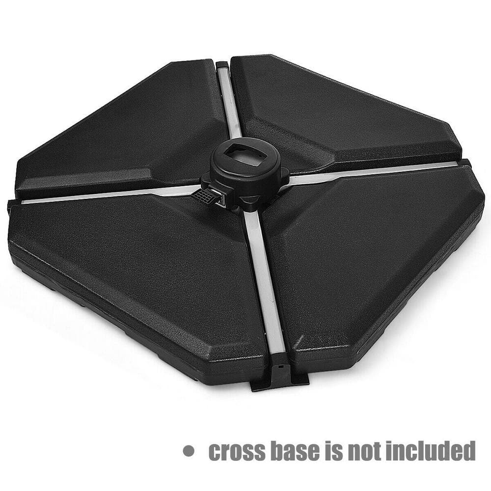 Black Triangular Plastic Outdoor Umbrella Base Set