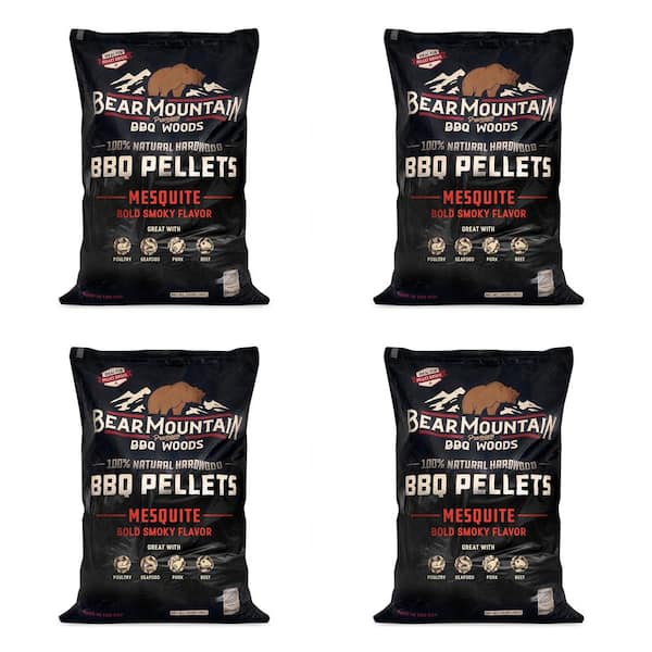 Premium All Natural Hardwood Mesquite Smoker Pellets (4-Pack)