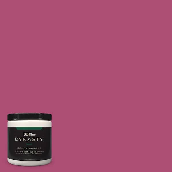 BEHR DYNASTY 8 oz. #100B-7 Hot Pink Semi-Gloss Enamel Stain-Blocking Interior/Exterior Paint and Primer Sample