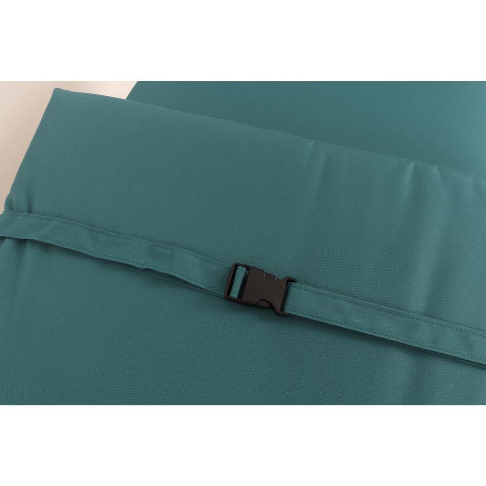 Smoke Blue Polyester Outdoor Lounge Chair Cushions, Set of 2