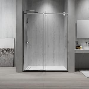 Massa 48 in. x 76 in. Semi-Frameless Sliding Shower Door in Chrome