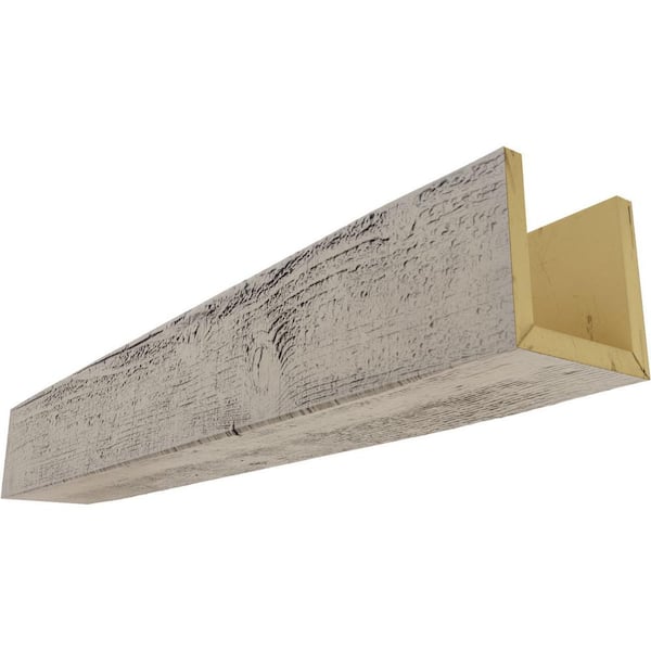 Ekena Millwork 8 in. x 8 in. x 8 ft. 3-Sided (U-Beam) Rough Sawn Burnished Pine Faux Wood Ceiling Beam