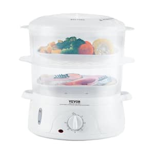 Electric Food Streamer 7.4 qt. Electric Vegetable Steamer with 2-Tier Stackable Trays, Food-Grade Food Steamer, 800 Watt