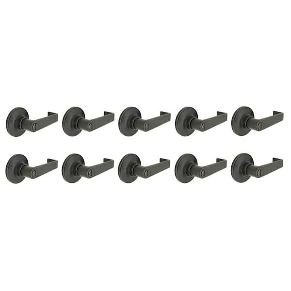 Defiant Simple Series Hook Aged Bronze Bed/Bath Door Lever (10-Pack)