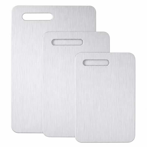 3-Pack Pure Titanium Cutting Boards, Double-Sided Non-Toxic Chopping Board with Handle, Dishwasher Safe