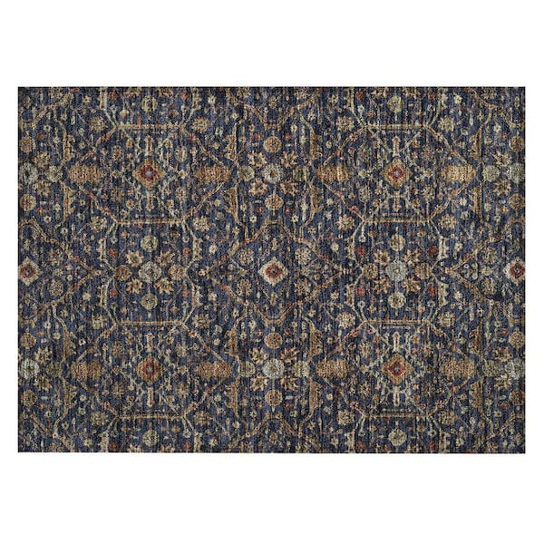 Chantille Machine Washable Indoor/Outdoor Abstract ACN1130 Navy 1 ft. 8 in. x 2 ft. 6 in. Area Rug