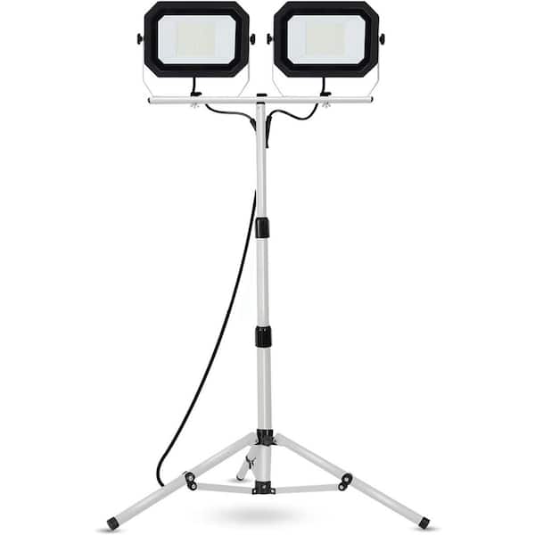20000 Lumen Dual Head LED Work Light with Stand, Adjustable Tripod, Waterproof, 10 ft. Cord, 2-Brightness Options