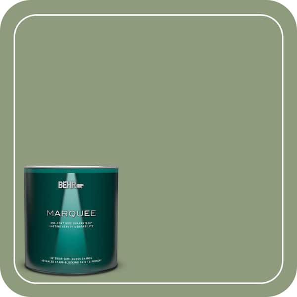 BEHR MARQUEE 1 qt. #ICC-76 Herbal Scent Semi-Gloss Enamel Interior Paint & Primer