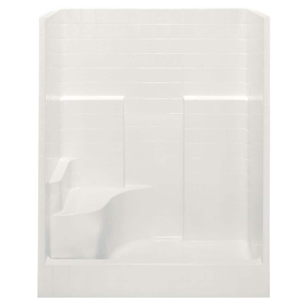 Everyday 48 in. x 36 in. x 72 in. 1-Piece Shower Stall with Left Seat and C