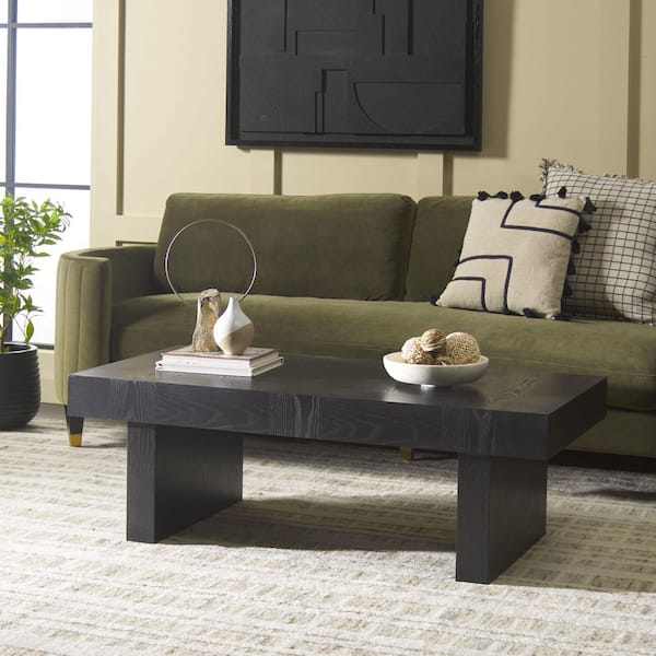 Habana 47 in. Black Rectangle Wood Coffee Table