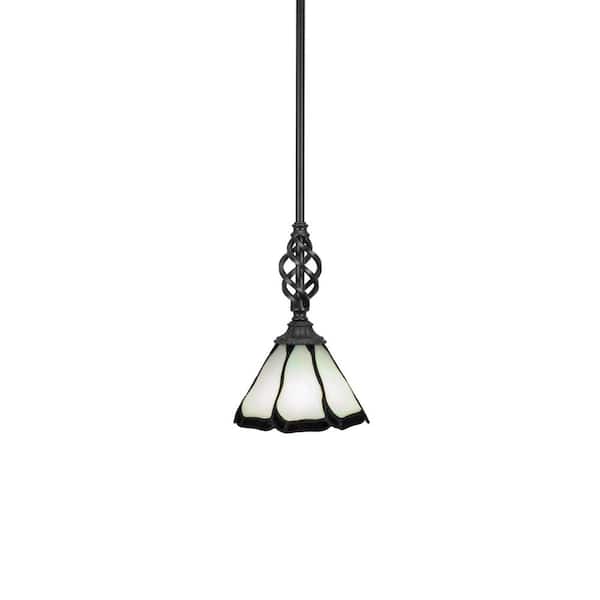 Unbranded Bridgewater 100 W 1-Light Matte Black Standard Mini Pendant Light with Glass Shade