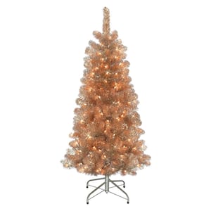 4.5 ft. Pre-Lit Rose Gold Artificial Christmas Tree