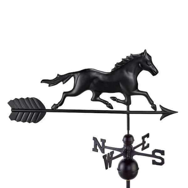 Modern Farmhouse-Inspired Trotting Horse Standard/Full Size Weathervane Black Finish
