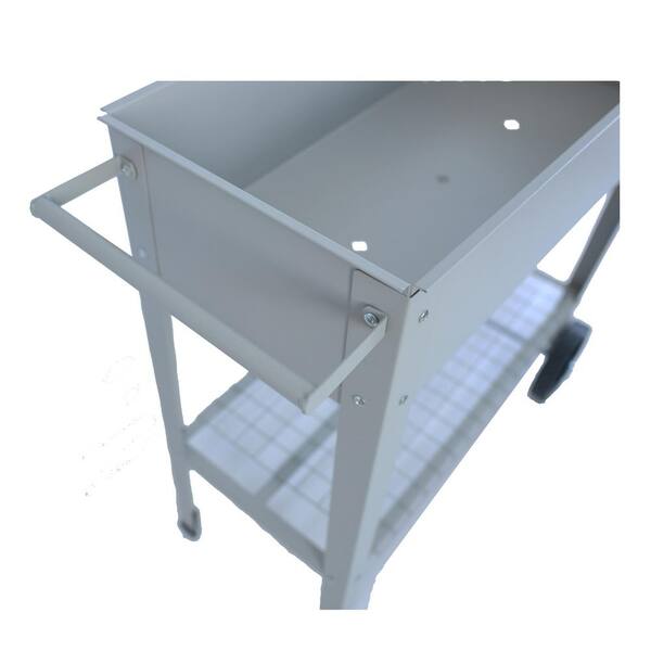 Unbranded - 33.66 in. x 17 in. x 31.5 in. Mobile Metal Raised Garden Bed Cart with Legs, Elevated Tall Planter Box with Wheels, Gray