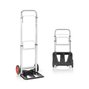 220 lb. Portable Folding Hand Truck with Telescopic Handle and Wheels