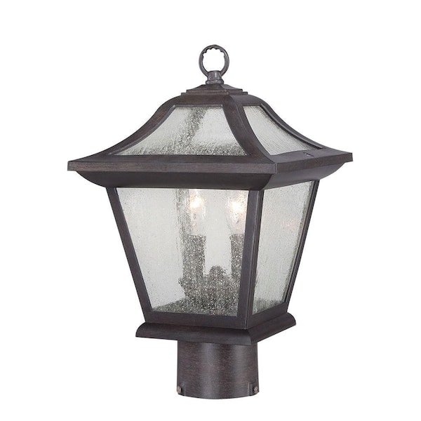 Acclaim Lighting Aiken Collection 2-Light Outdoor Black Coral Post Lantern