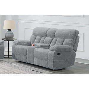 New Classic Furniture Bravo 78 in. Stone Polyester Fabric 2-Seater Loveseat