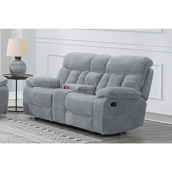 NEW CLASSIC HOME FURNISHINGS New Classic Furniture Bravo 78 in. Stone Polyester Fabric 2-Seater Loveseat