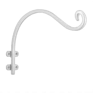 30 in. White Iron Deck Hook Bird Feeder Pole with Heavy-Duty 2 in. Non-Slip Clamp, (2-Pack)Hooks and Hangers