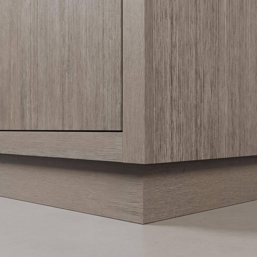 Hugo 60'' Grey Oak Double Sink Vanity with Satin Gold Hardware