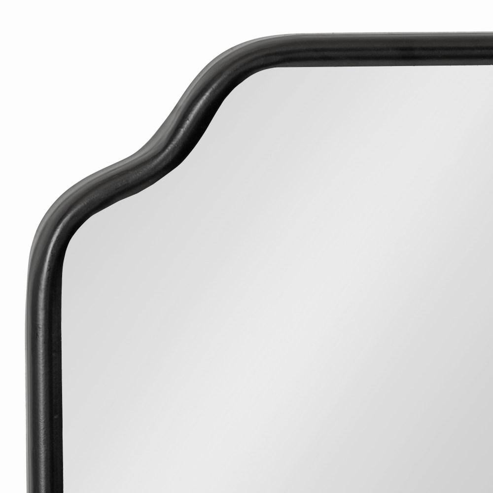 Plumley Black Scalloped Full Length Wall Mirror, 18 x 48