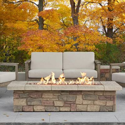 Real Flame Sedona 52 in. x 19 in Rectangle Fiber-Concrete Propane Fire ...