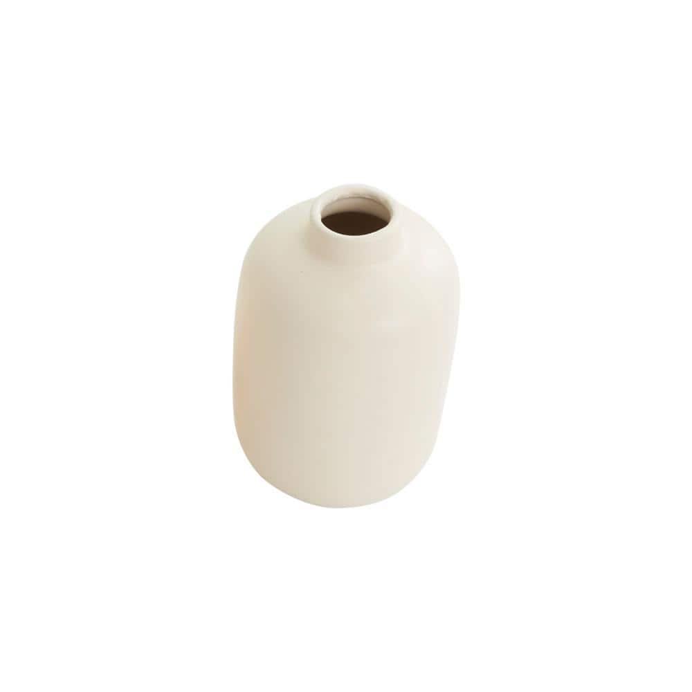 White Round Ceramic Minimalistic Decorative Vase