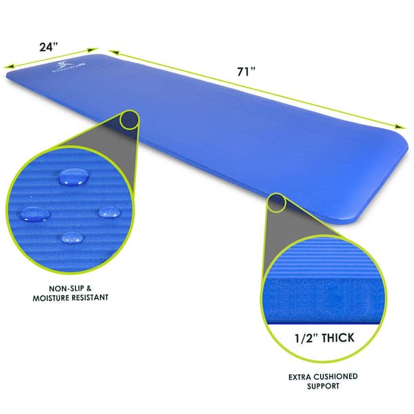 Natura TPE Yoga Mat 1/4 Blue-Aqua - ProsourceFit