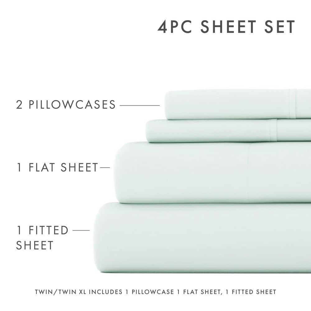 Mint Full Deep Pocket Solid Microfiber Bed Sheet Set