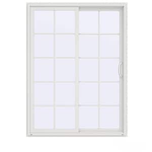 60 in. x 80 in. V-4500 Contemporary White Vinyl Right-Hand 10 Lite Sliding Patio Door
