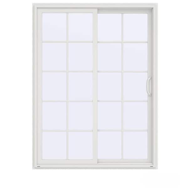 JELD-WEN 60 in. x 80 in. V-4500 Contemporary White Vinyl Right-Hand 10 Lite Sliding Patio Door