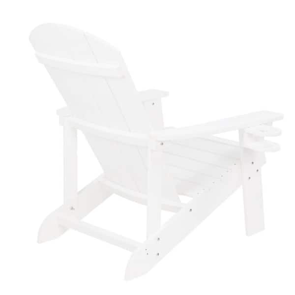 1-Pack White All-Season Ergonomic Plastic Outdoor Lounge Chair