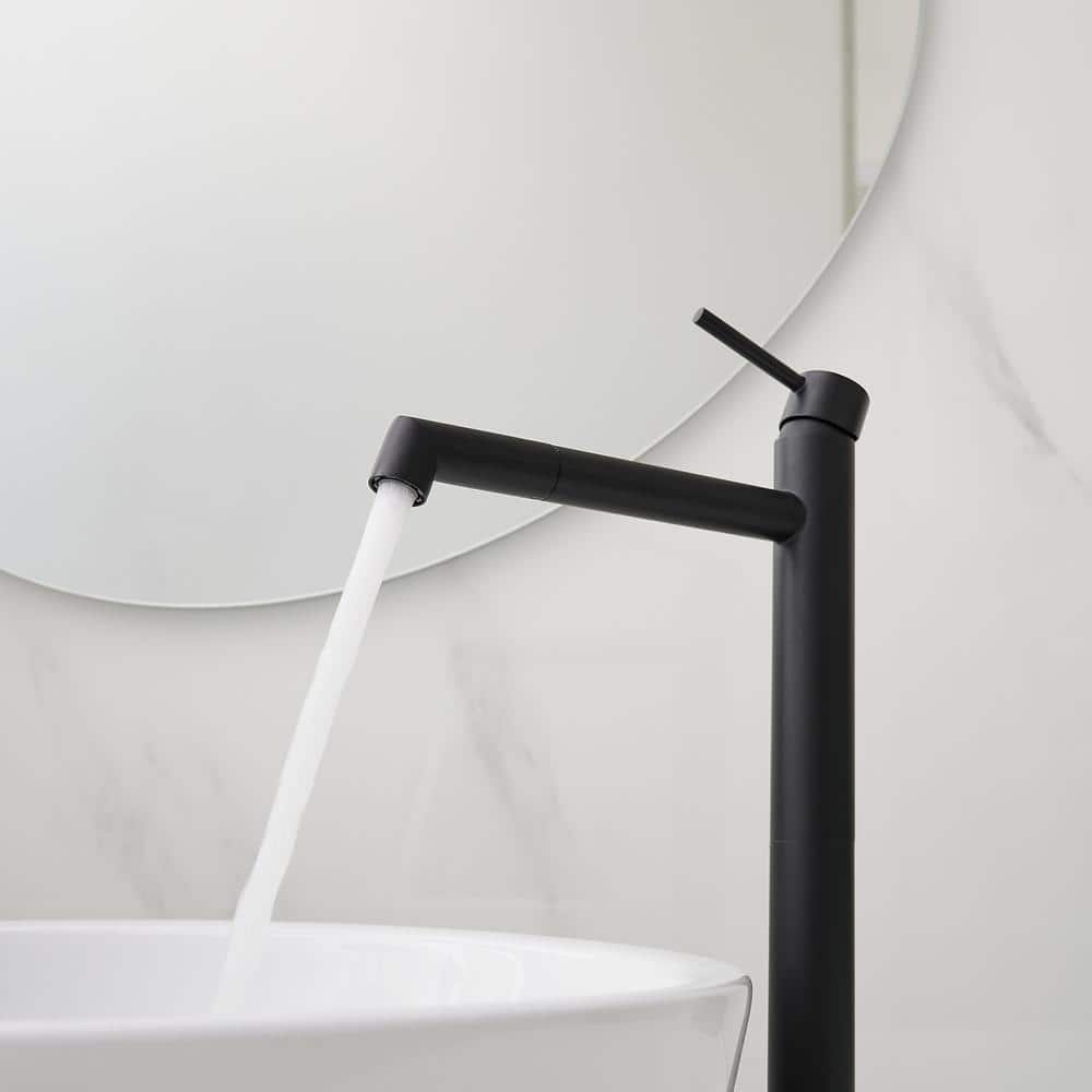 Matte Black Single Handle Vessel Sink Faucet