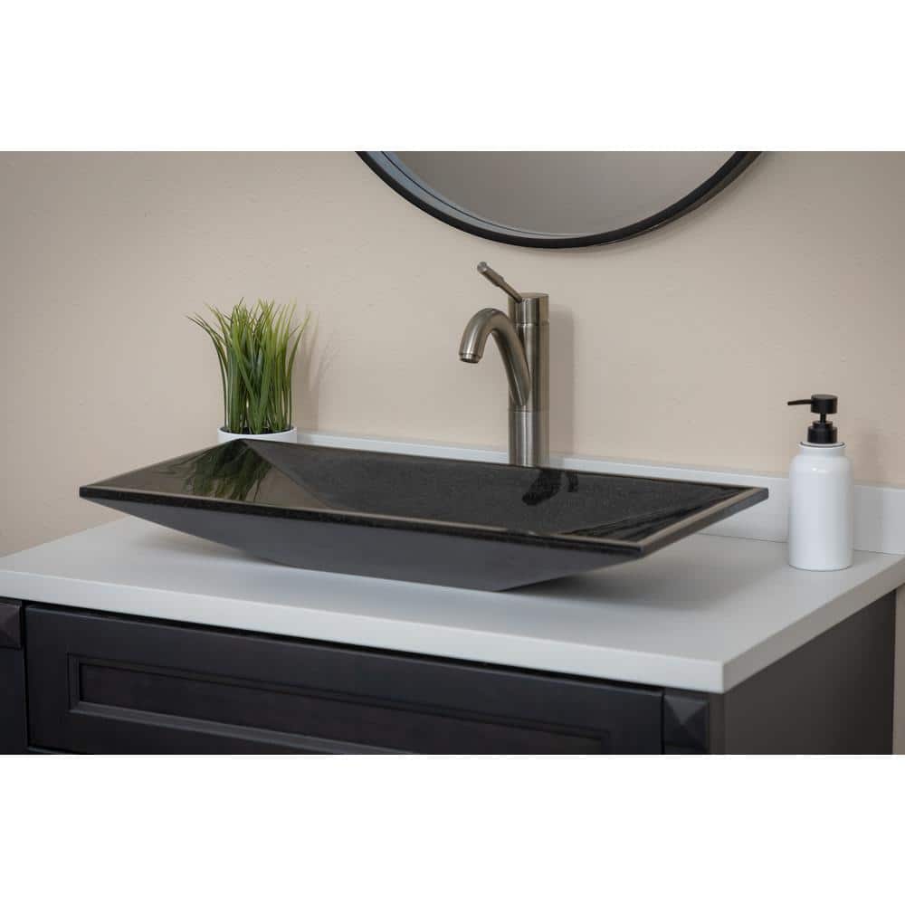 Eden 28'' Black Granite Rectangular Bathroom Sink