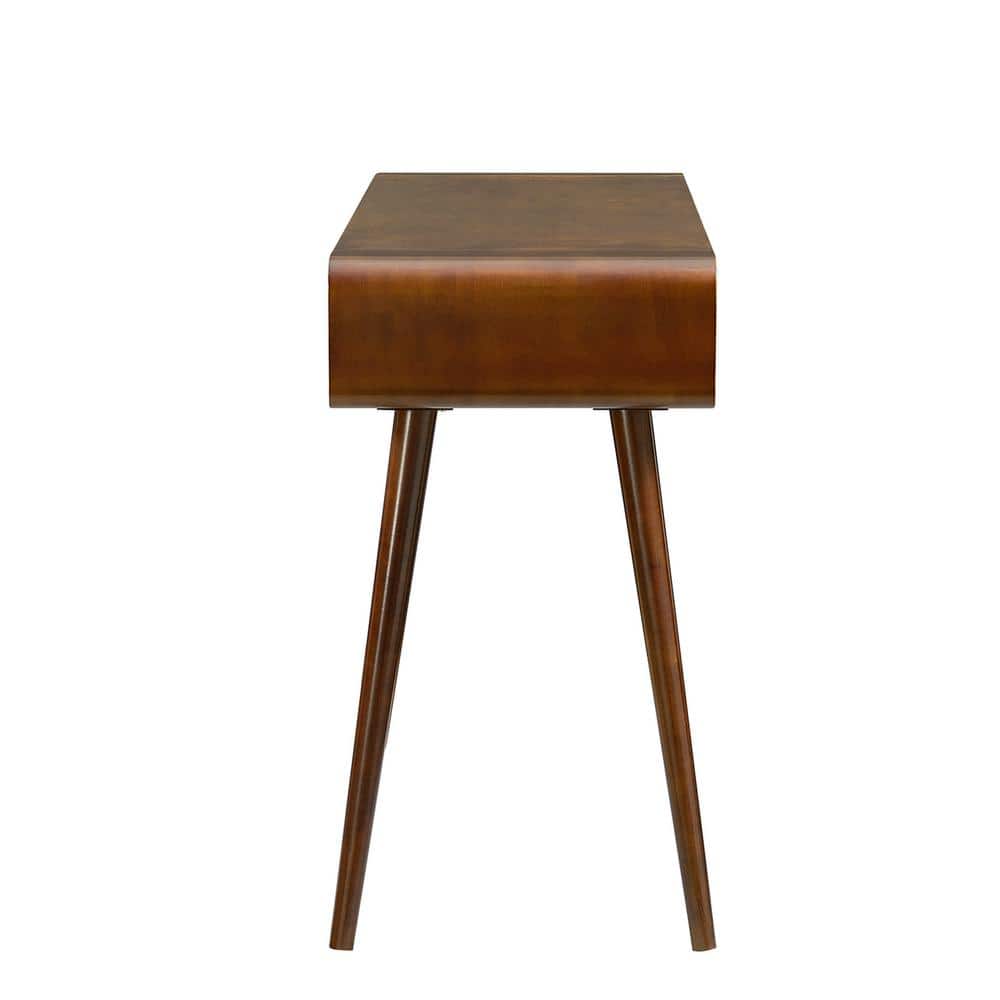 Mid-Century Espresso Napa Console Table with Open Cubbies