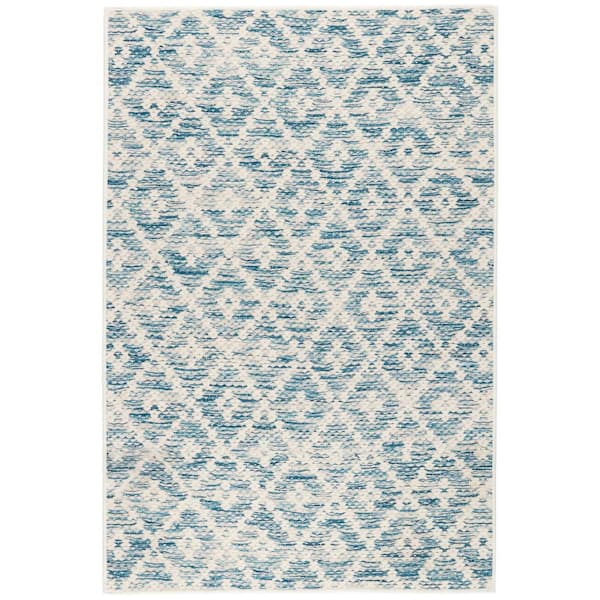 Melange Diamond Machine Washable Blue 2 ft. x 3 ft. Indoor Area Rug