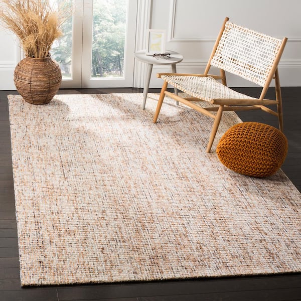 Abstract Gold/Blue 11 ft. x 15 ft. Speckled Area Rug