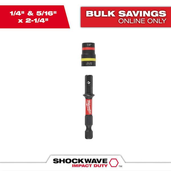 SHOCKWAVE Impact Duty 1/4 in. and 5/16 in. x 2-1/4 in. Quik-Clear 2-in-1 Magnetic Nut Driver (1-Pack)