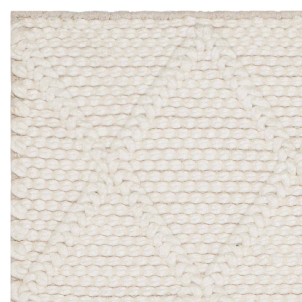 Ivory Elegance Hand-Tufted Wool Runner Rug - 27" x 14"