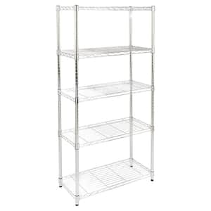 Chrome 5-Tier Adjustable Metal Garage Storage Shelving Unit (36 in. W x 72 in. H x 14 in. D)