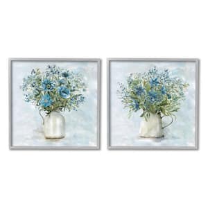 Country Mixed Floral Bouquets Design By Carol Robinson 2 Piece Framed Nature Art Print 17 in. x 17 in.