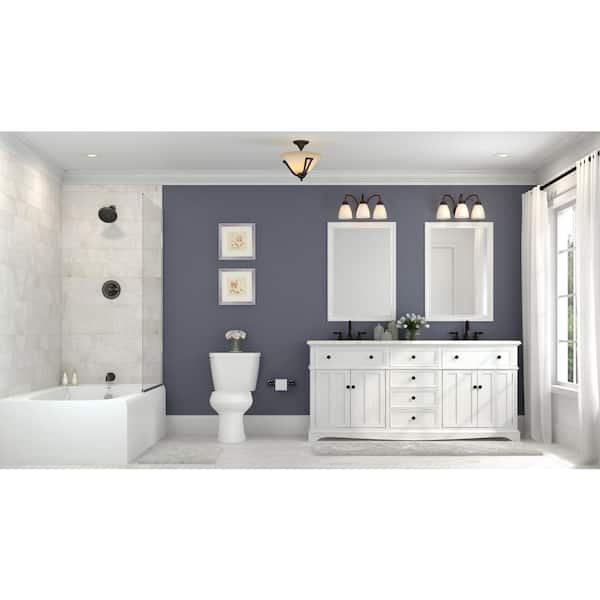 Hamilton 3-Light Oil Rubbed Bronze Vanity Light with Frosted Glass Shades
