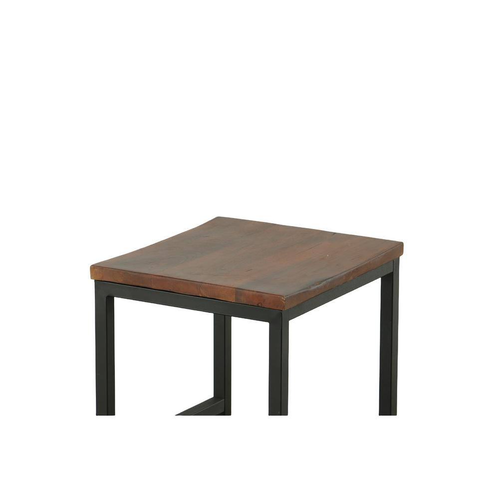 Rustic Farmhouse 24" Saddle Stool in Chestnut and Black