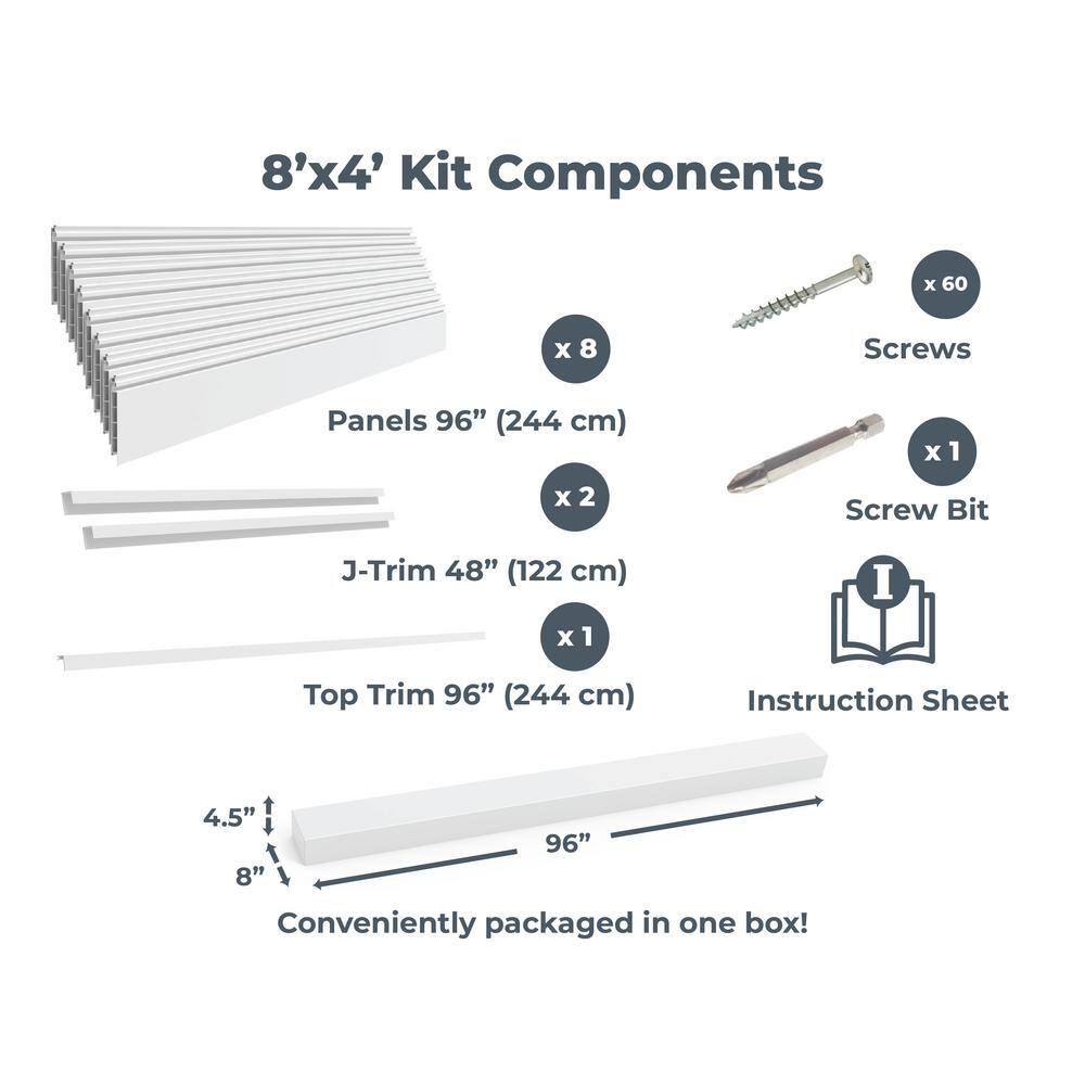 Graphite PVC Slatwall Panels with 20-Piece Locking Hook Kit