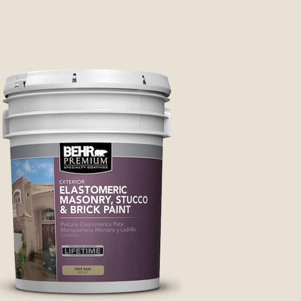 BEHR PREMIUM 5 gal. #73 Off White Elastomeric Masonry, Stucco and Brick Exterior Paint