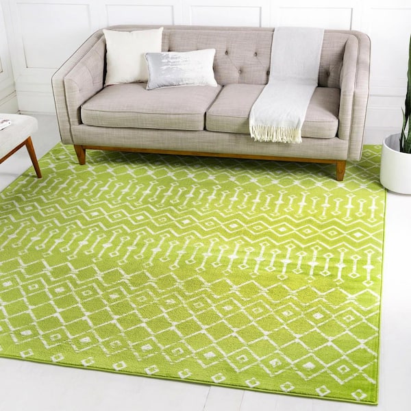 Moroccan Trellis Mamounia Green 8 ft. x 8 ft. Area Rug