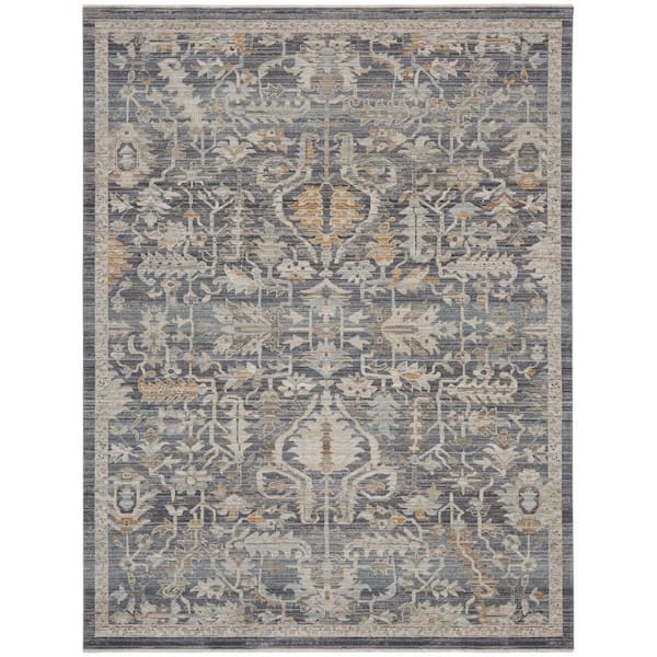 Nourison Lynx Navy Multicolor 10 ft. x 14 ft. All-Over Design Transitional Area Rug