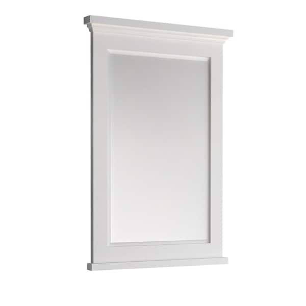 Fresca Windsor 24 in. W x 34.80 in. H Framed Rectangular Bathroom Vanity Mirror in Gray Matte White