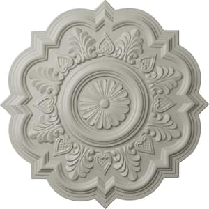 20-1/4 in. x 1-1/2 in. Deria Urethane Ceiling Medallion (Fits Canopies upto 6 in.), Pot of Cream