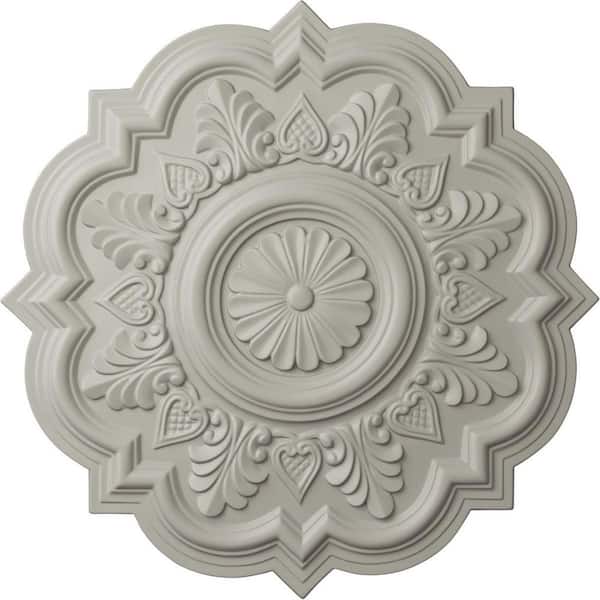 Ekena Millwork 20-1/4 in. x 1-1/2 in. Deria Urethane Ceiling Medallion (Fits Canopies upto 6 in.), Pot of Cream